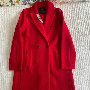 NWT J. Crew Daphne Boiled Wool Topcoat - Red